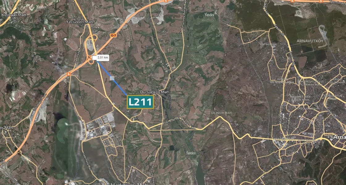 Arnavutköy arazisi, Dursunköy , yeni İstanbul Kanalı'na yakın | L211