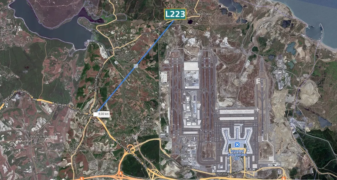 Land for sale in Arnavutköy, Yeniköy , adjacent to Istanbul Airport | L223