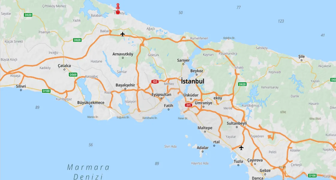 Land for sale in Arnavutkoy, Yenikoy, characterized by its proximity to the new Istanbul Canal | L227